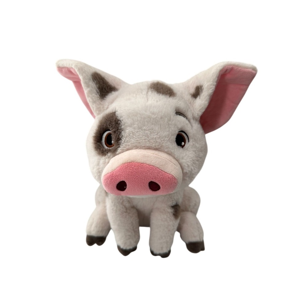 Disney Store Pua Pig Moana Plush Toy 13 Inch Embroidered Speckled Maui Pot Belly - Picture 1 of 10
